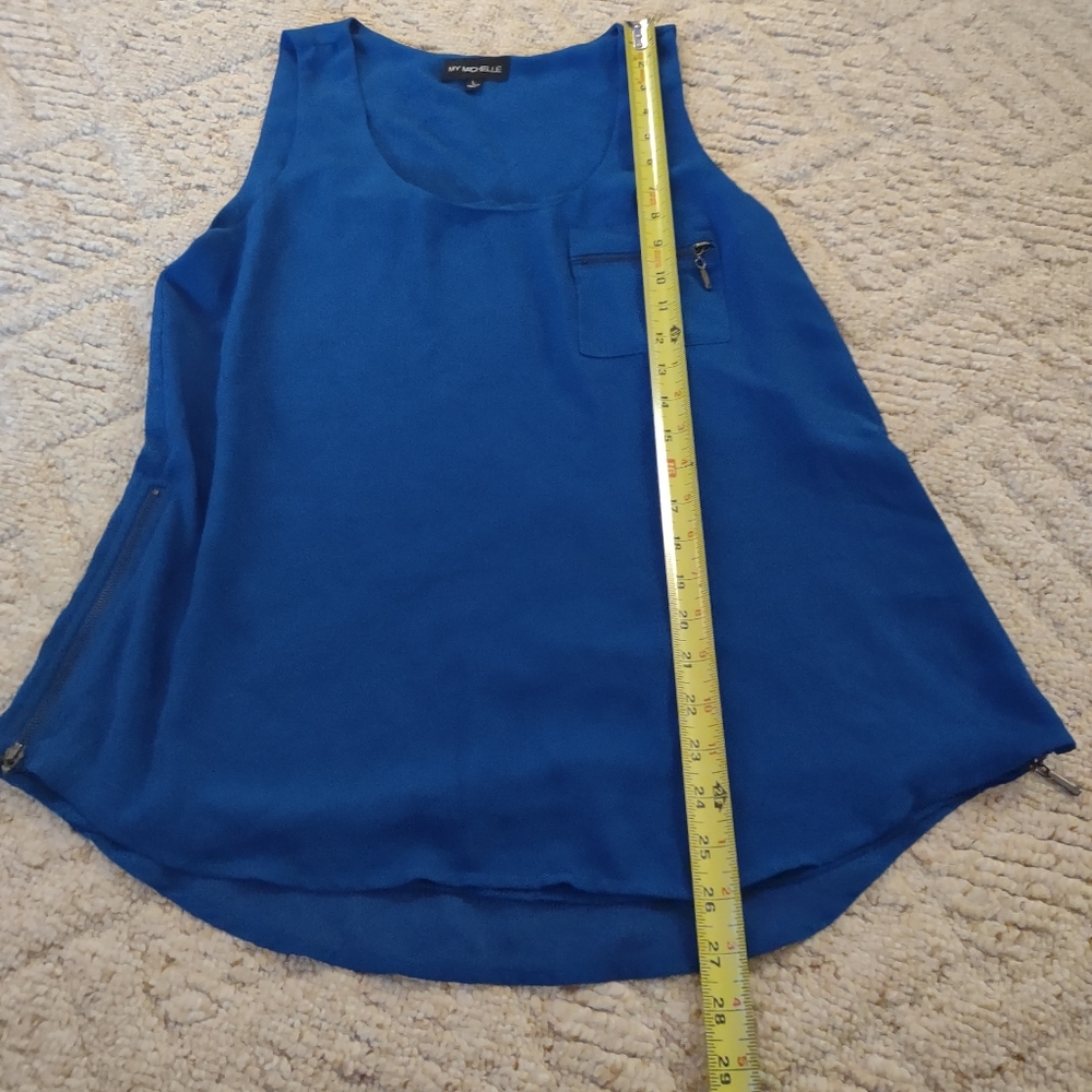 Royal Blue Sleeveless Blouse - Picture 7 of 7